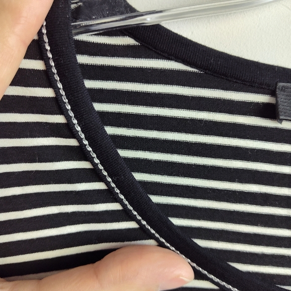 Toni T Plus Top black striped stretch tunic comfy decorative zipper size 22 - Picture 9 of 13